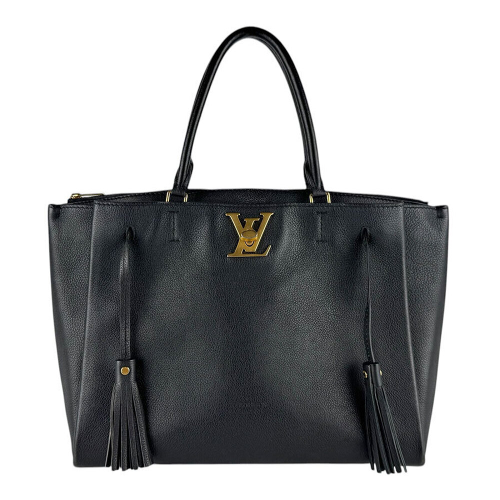 Louis Vuitton Lockmeet Leather Shoulder Bag Black